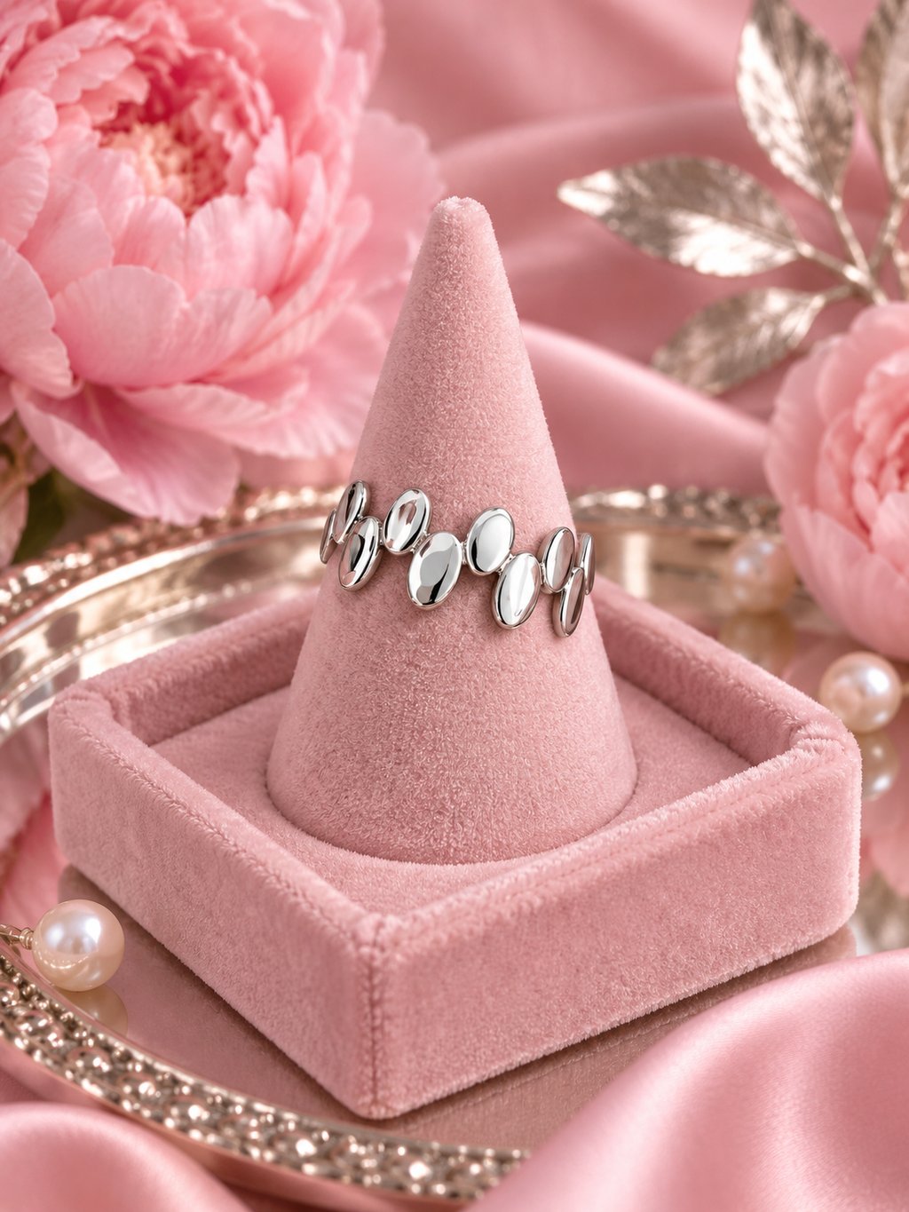 Bague Galets Argentés