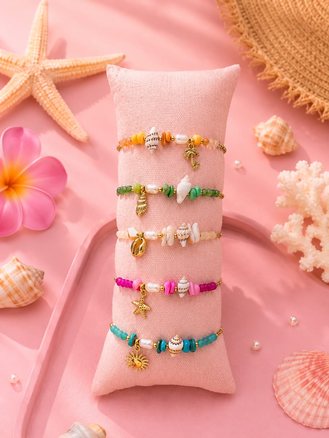 Coffret Perles du Lagon - 5 Bracelets Marins Assortis