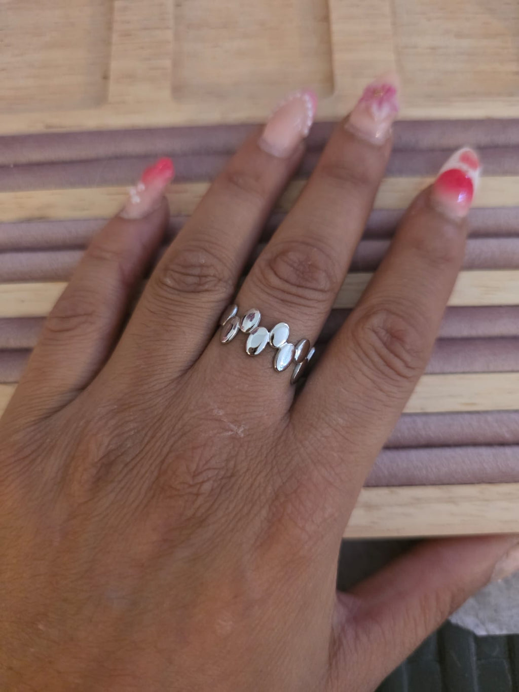 Bague Galets Argentés