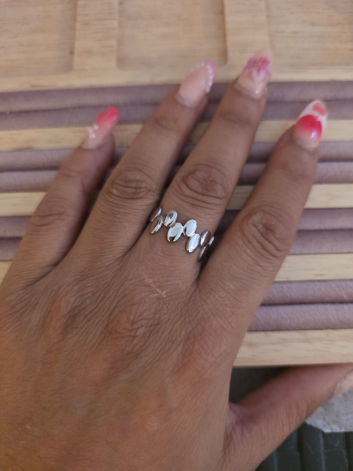 Bague Galets Argentés