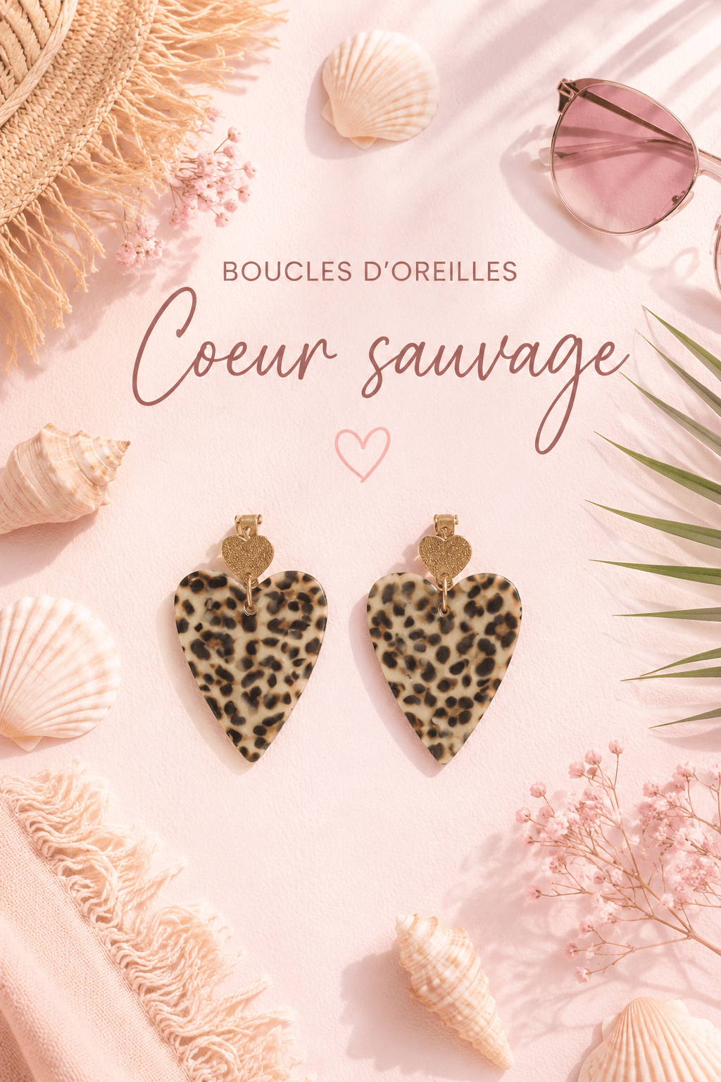 Boucles d'oreilles Cœur Sauvage - Les Perles d'Ornelia