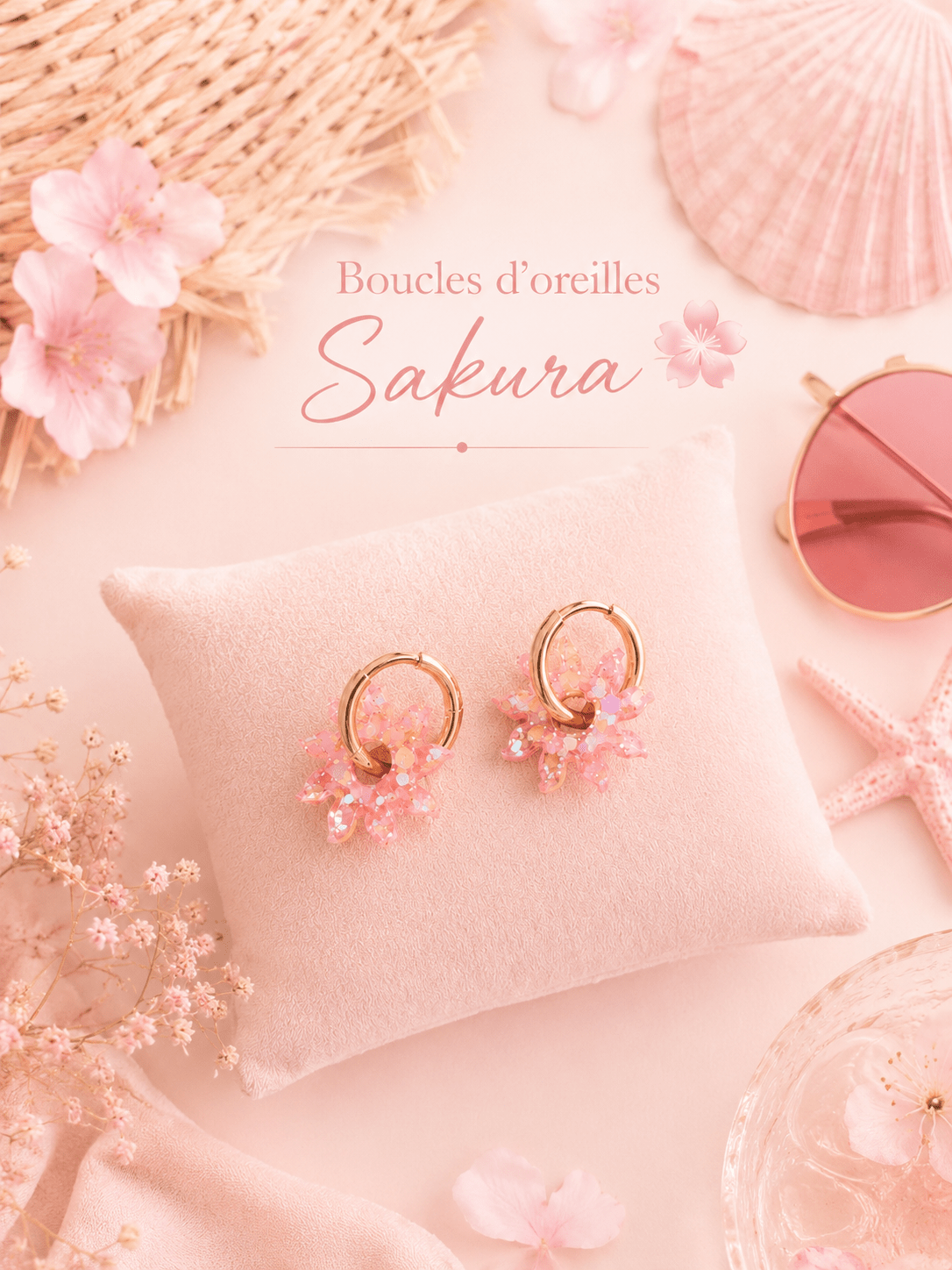 Boucles d'oreilles Sakura - Les Perles d'Ornelia