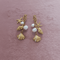 Boucles d'Oreilles Sirène Dorée - Les Perles d'Ornelia