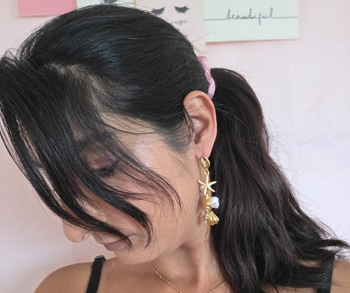 Boucles d'Oreilles Sirène Dorée - Les Perles d'Ornelia