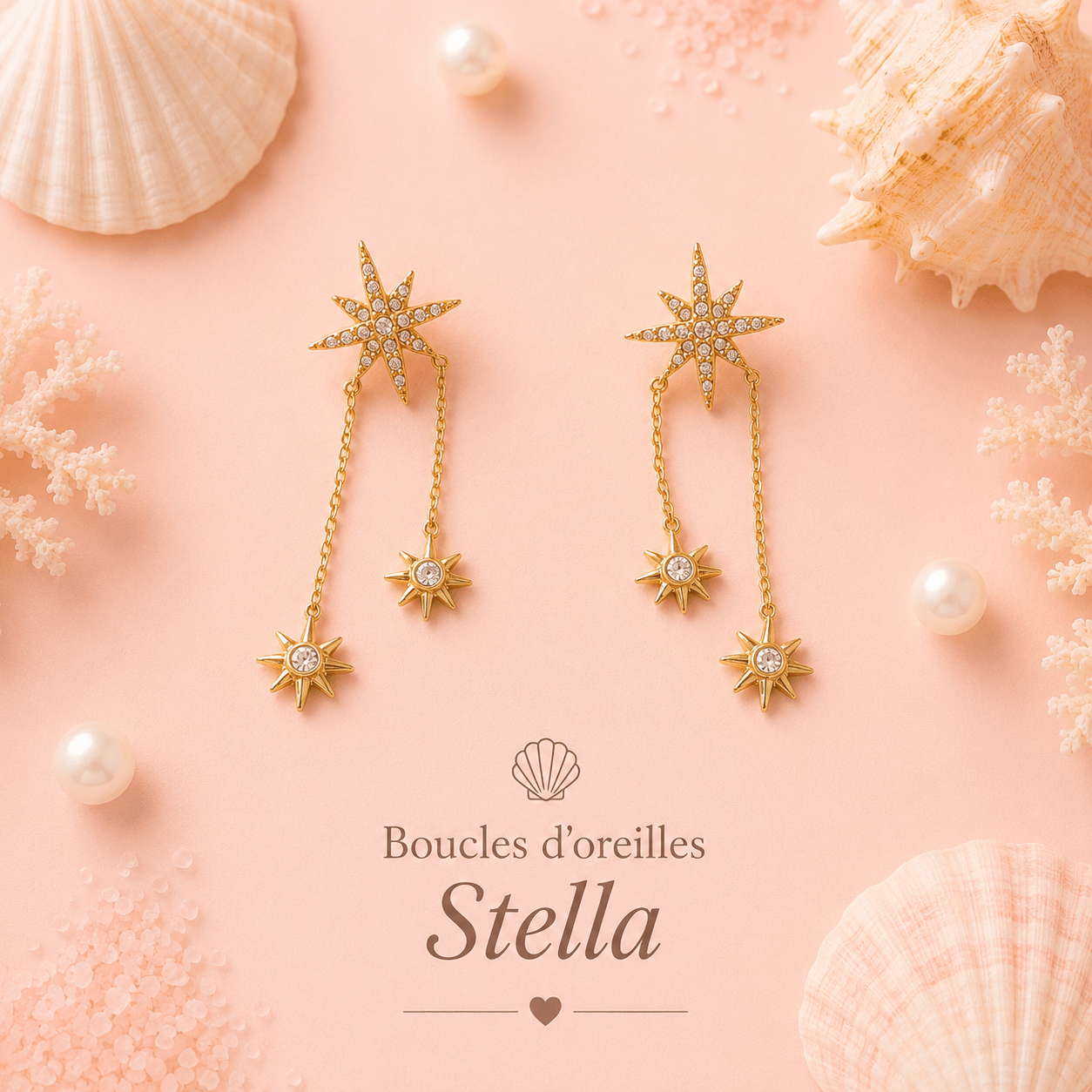 Boucles d'oreilles Stella - Les Perles d'Ornelia