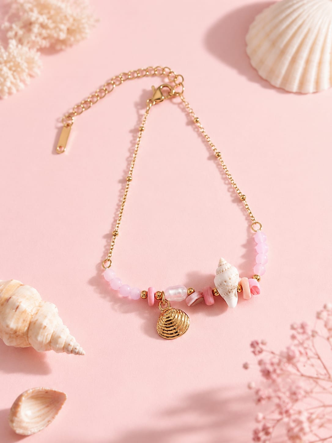 Bracelet Coquille Rosée - Les Perles d'Ornelia