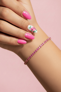 Bracelet Tennis Rosalie - Zircons Roses - Les Perles d'Ornelia