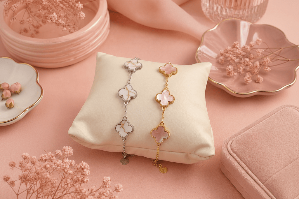 Bracelet Trèfle Eclat de Nacre - Les Perles d'Ornelia