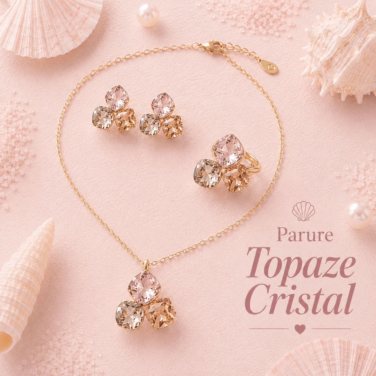 Parure Topaze Dorée - Les Perles d'Ornelia